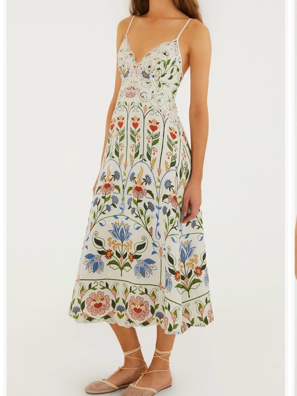 FARM Rio
Off-White Stitched Garden Midi Dress - Picture 2 of 4